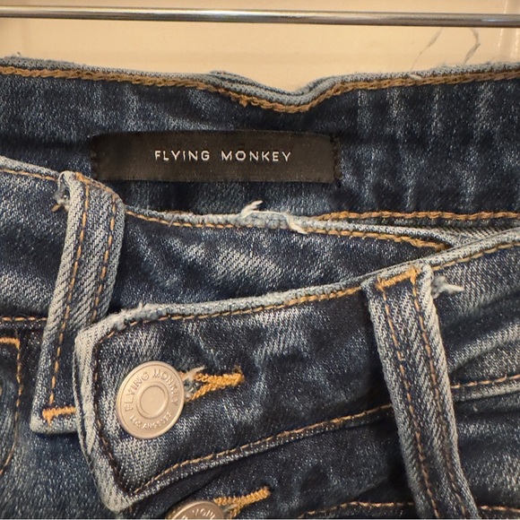 Flying Monkey High Rise Distressed Blue Jeans - Picture 5 of 8